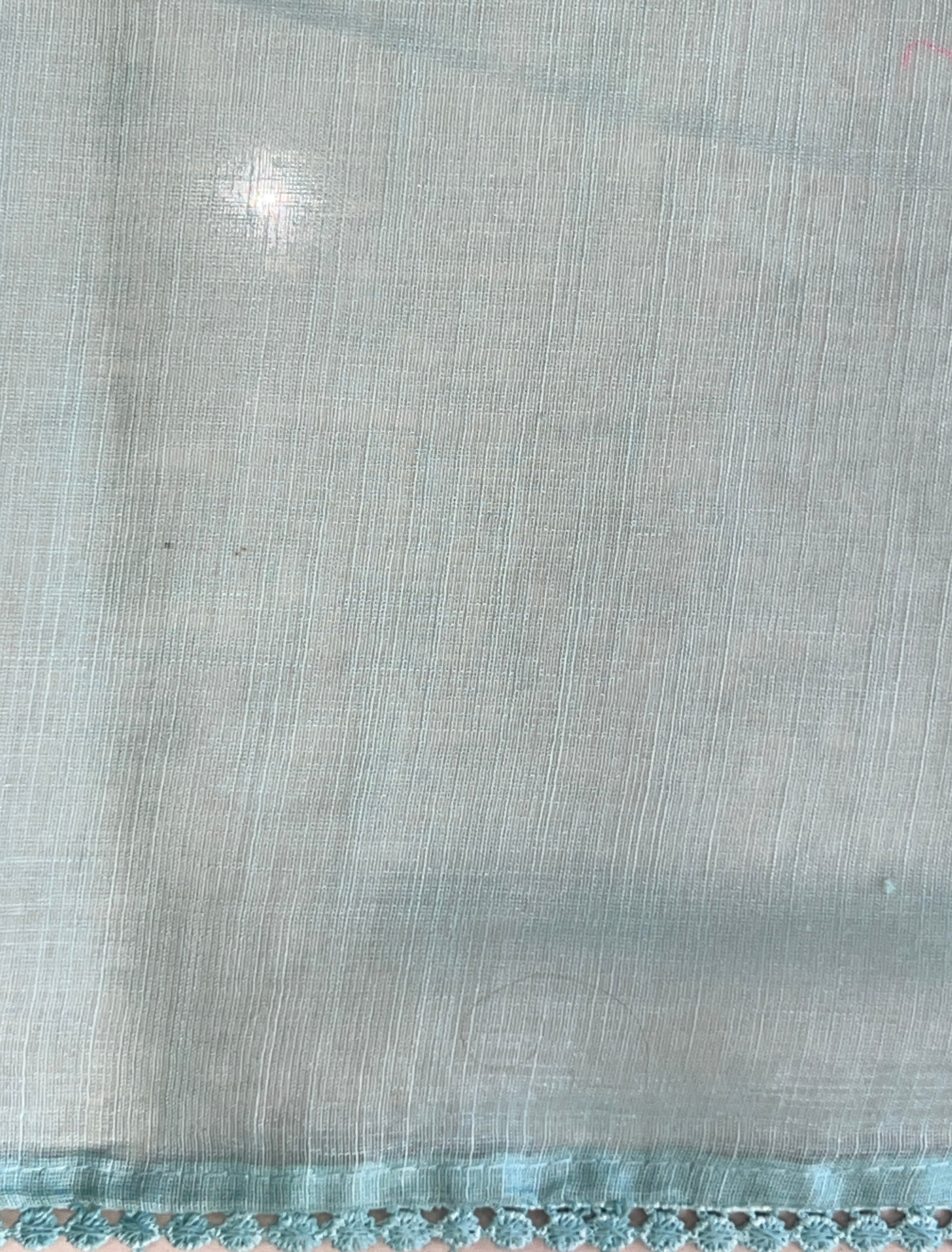 Machine Embroidery Detailed Semi Linen Saree | BLD2076