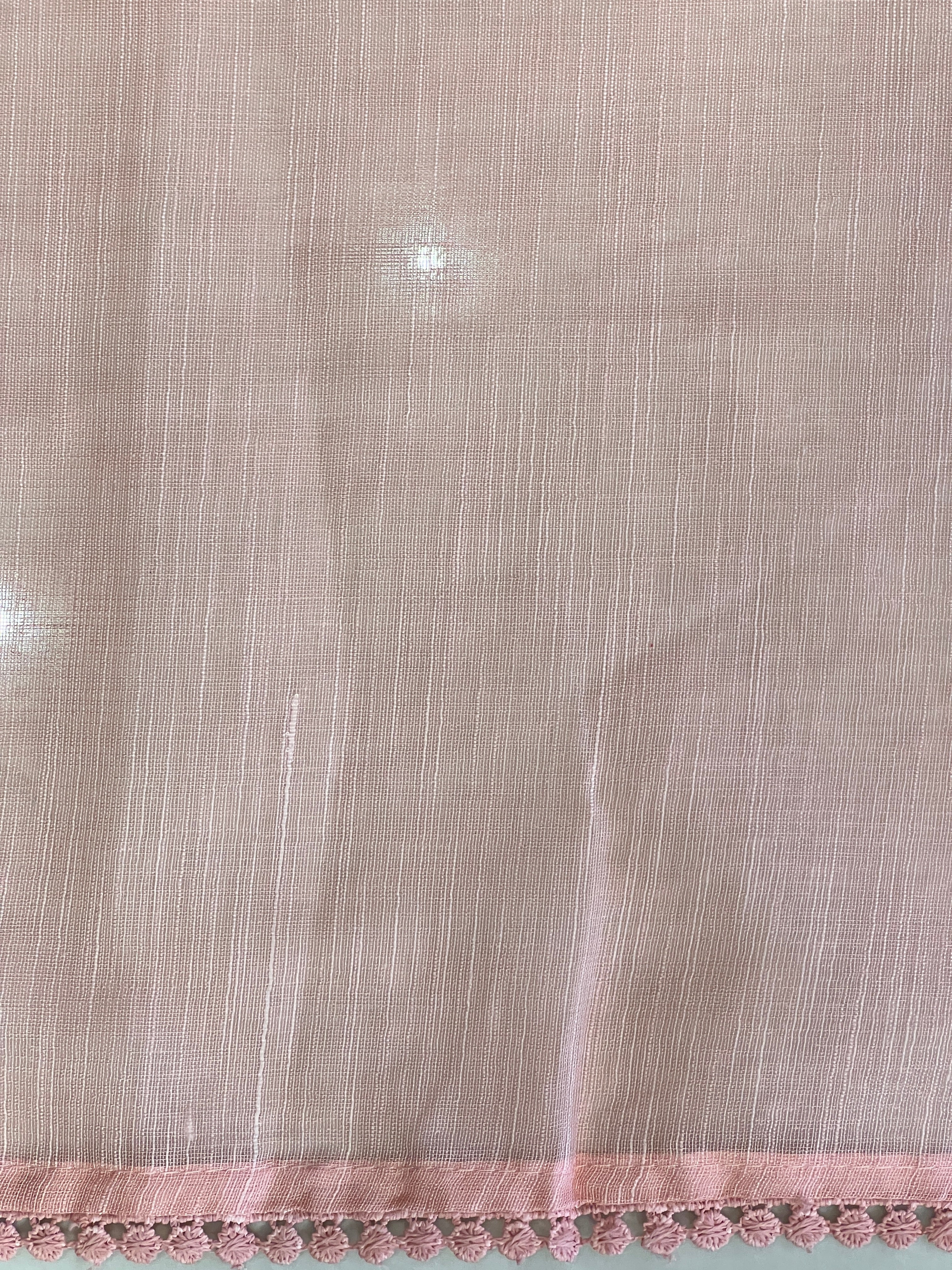 Machine Embroidery Detailed Semi Linen Saree | BLD2077