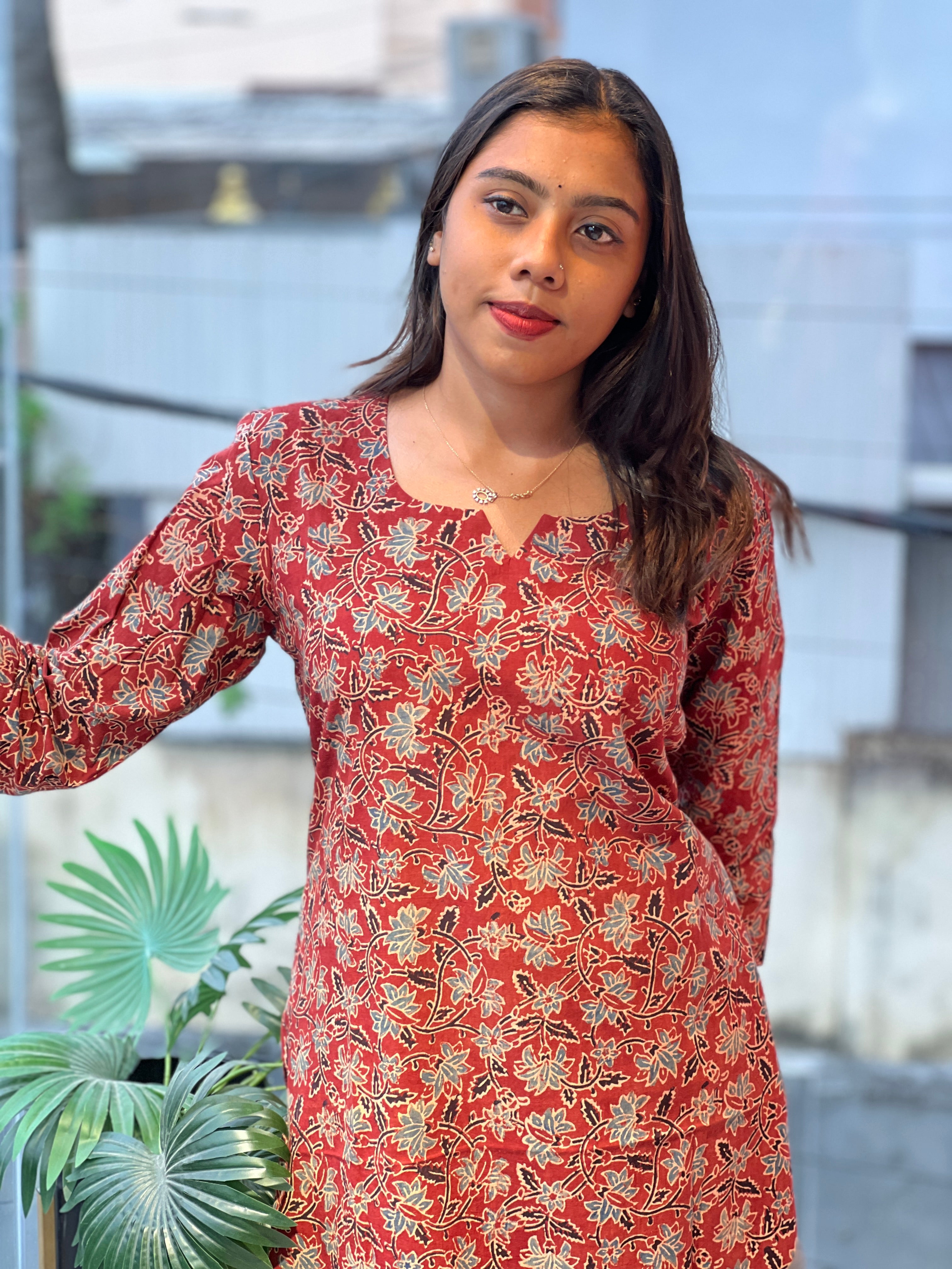 Floral Jaal Pattern Cotton Kurta Set | DNT901