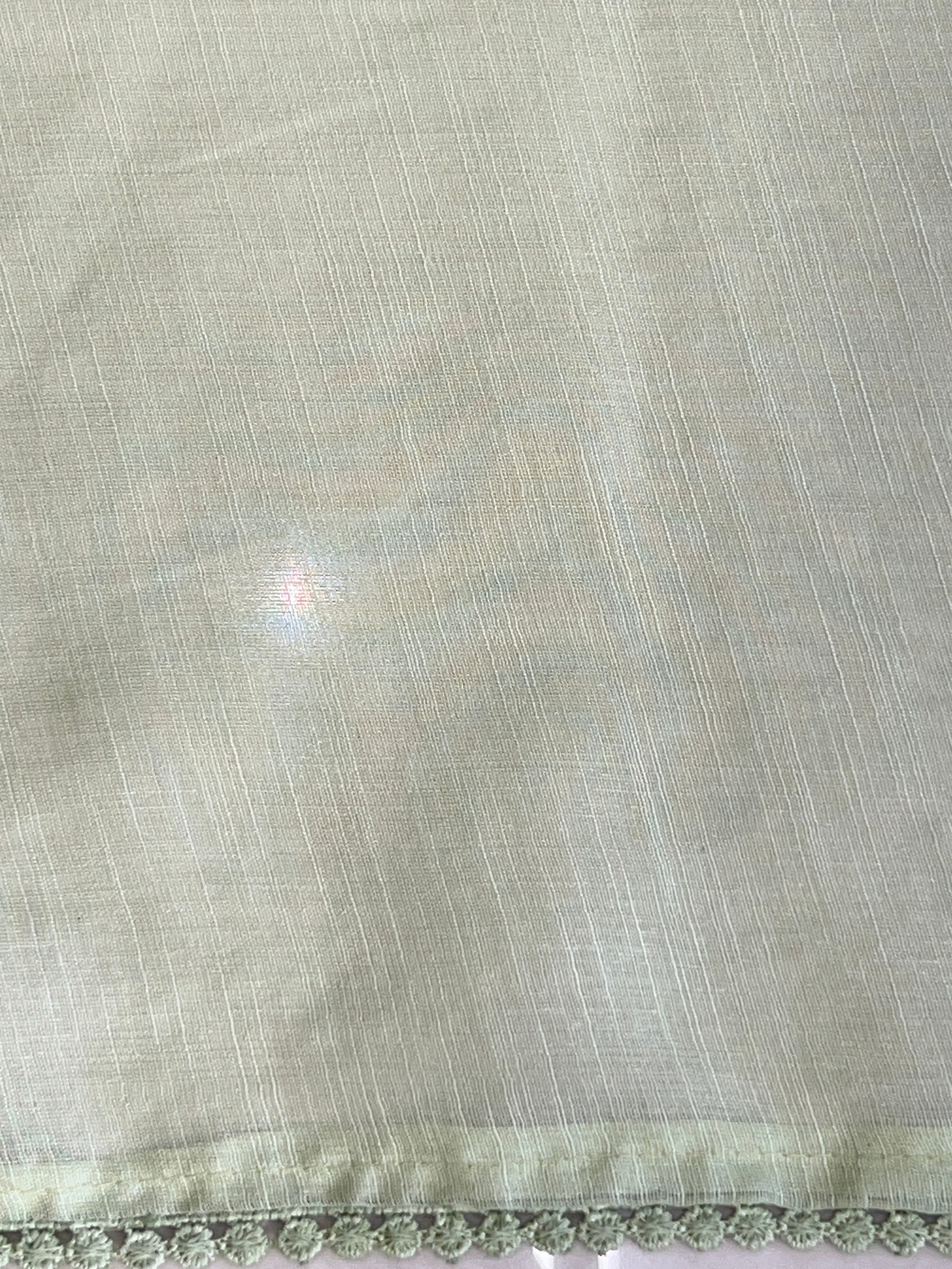 Machine Embroidery Detailed Semi Linen Saree | BLD2078