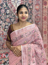 Hand Kantha Detailed Linen Saree | RP751