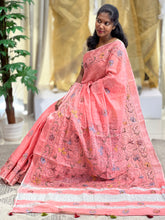 Hand Kantha Detailed Linen Saree | RP749