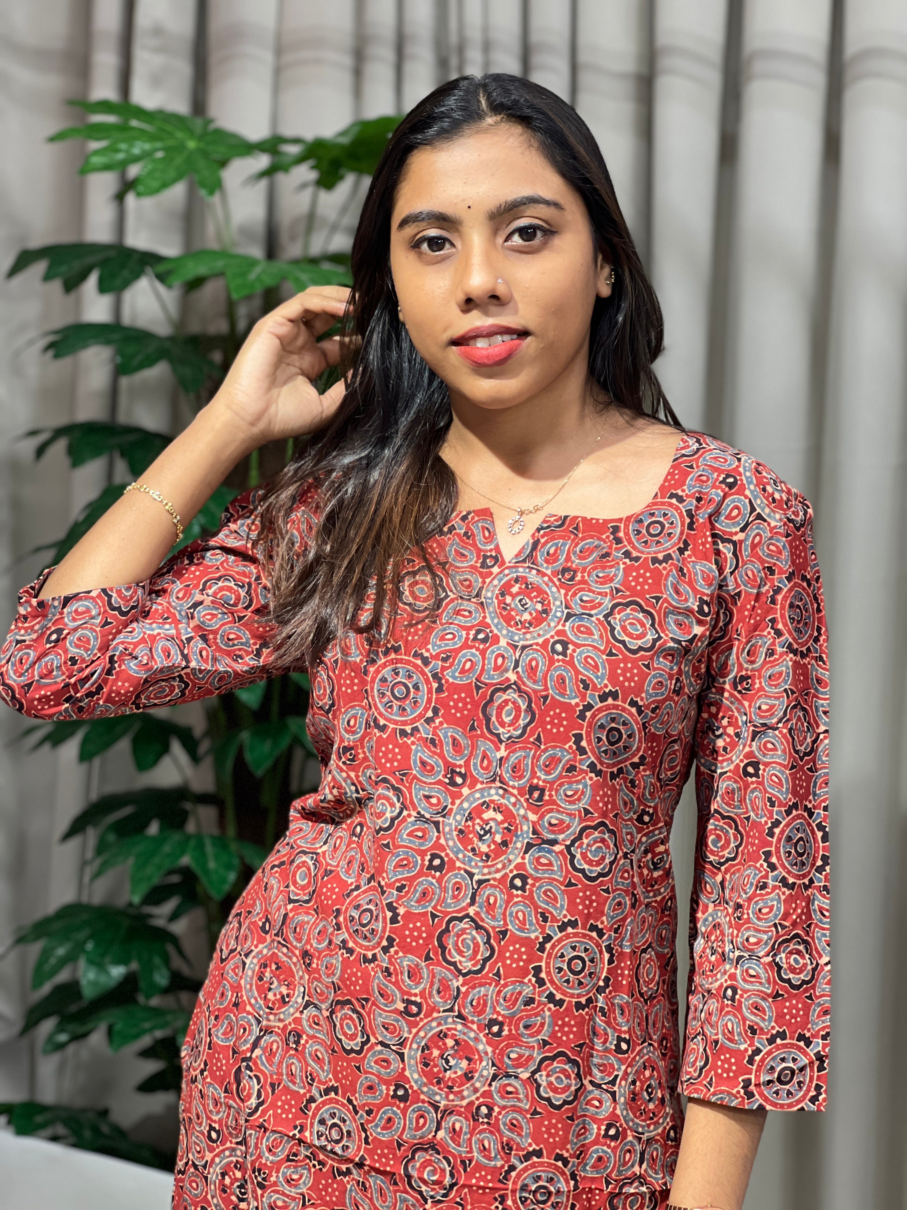 Ajrakh Printed Cotton Kurta Set | DNT902