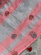 Hand Kantha Detailed Linen Saree | RP749