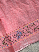 Hand Kantha Detailed Linen Saree | RP749
