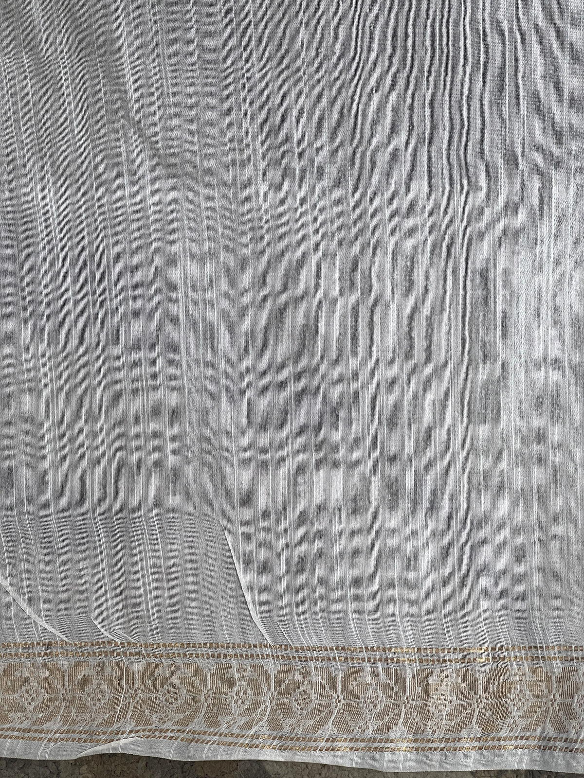 Floral Embroidered Bhagalpuri Linen Saree | NHH641