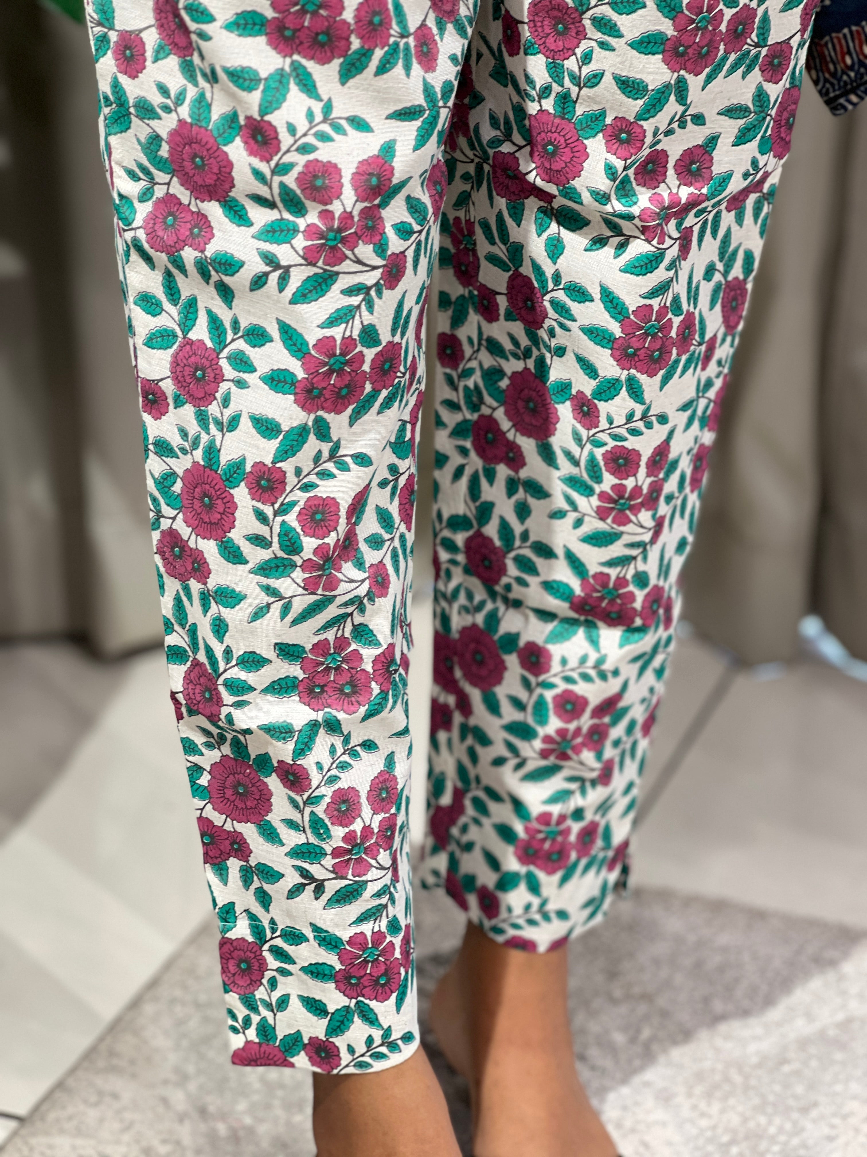Floral Printed Cotton Bottom | DNP125