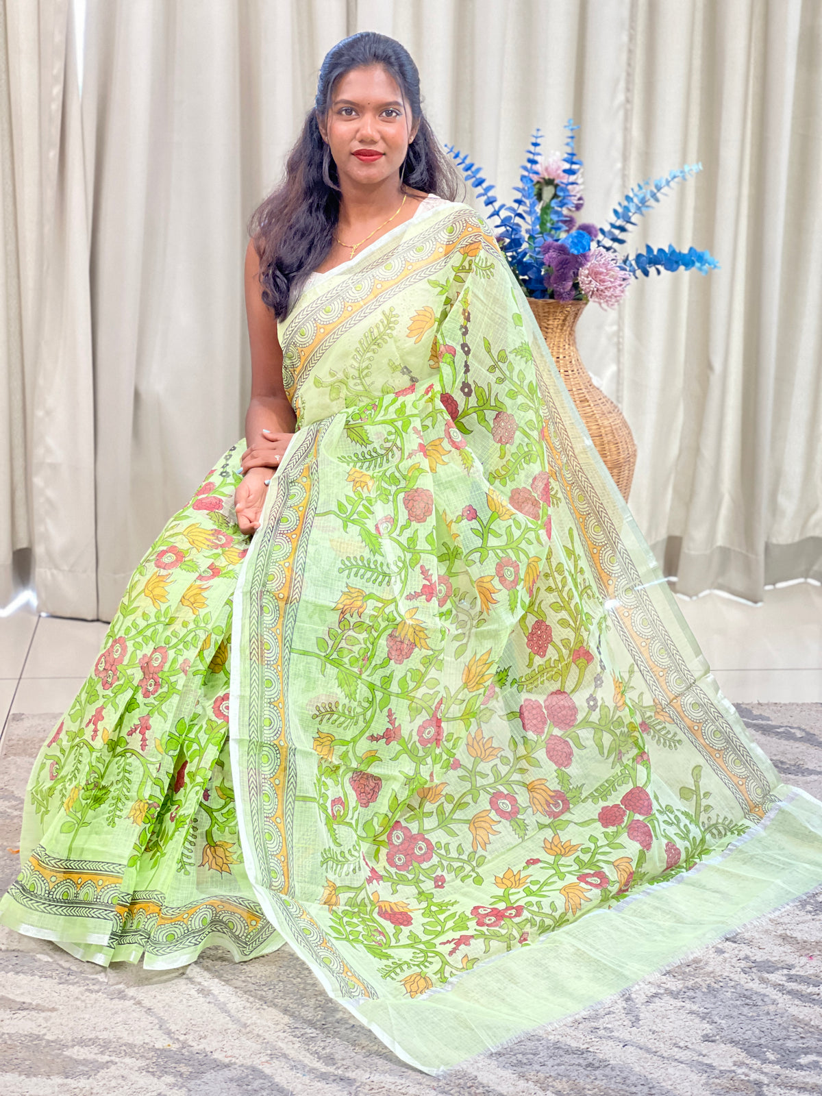 Floral Printed Kota Saree | AHD1996