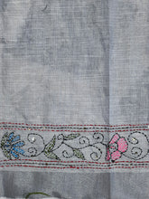 Hand Kantha Detailed Linen Saree | RP748
