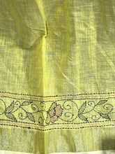 Hand Kantha Detailed Linen Saree | RP747