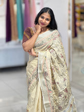 Hand Kantha Detailed Linen Saree | RP750