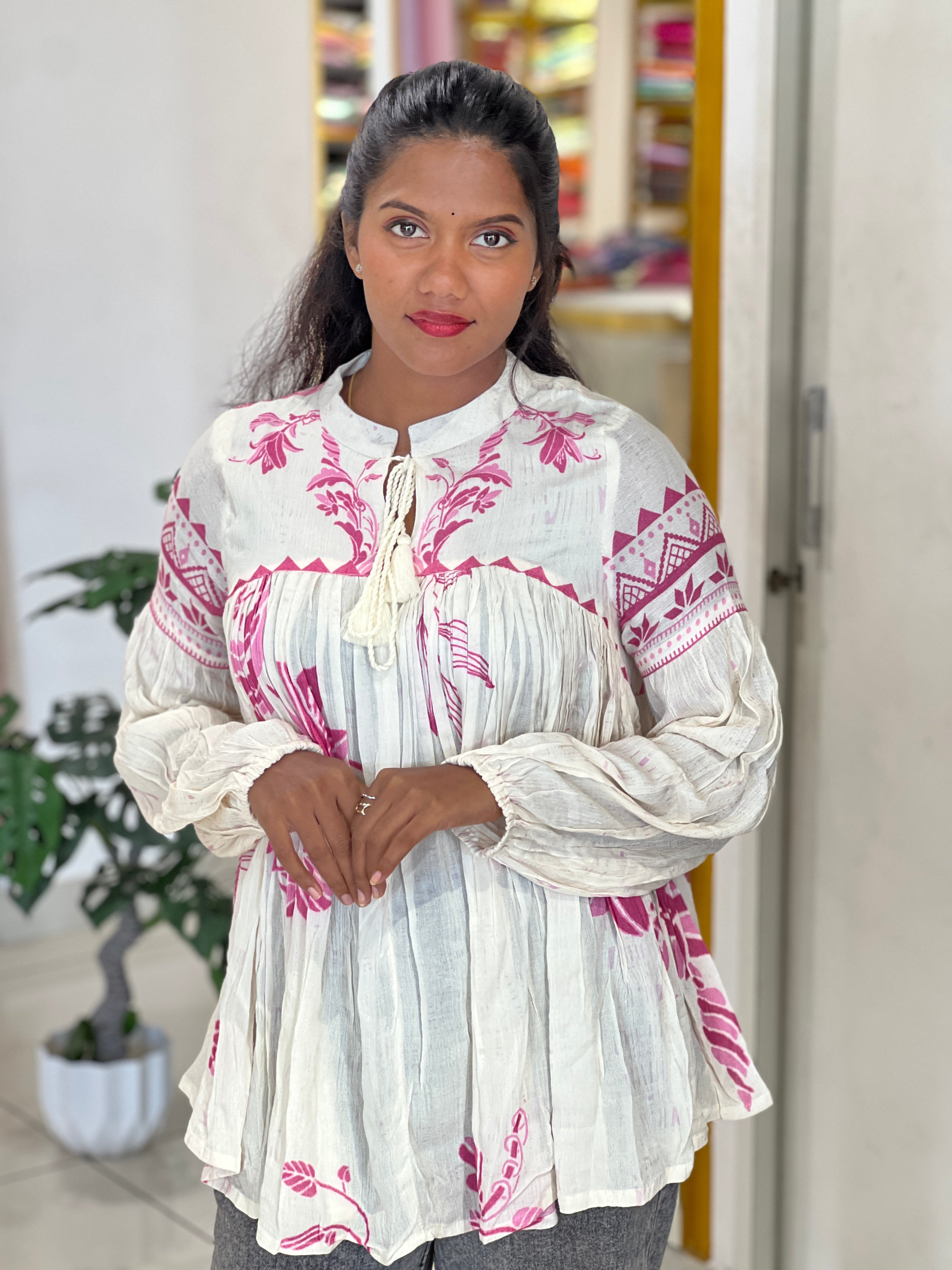 Floral Printed Short Kurta | AOR107