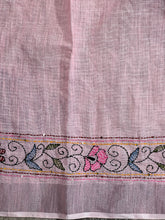 Hand Kantha Detailed Linen Saree | RP754
