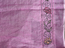 Hand Kantha Detailed Linen Saree | RP752