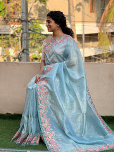 Cut Worked Semi Organza Saree | BLD211