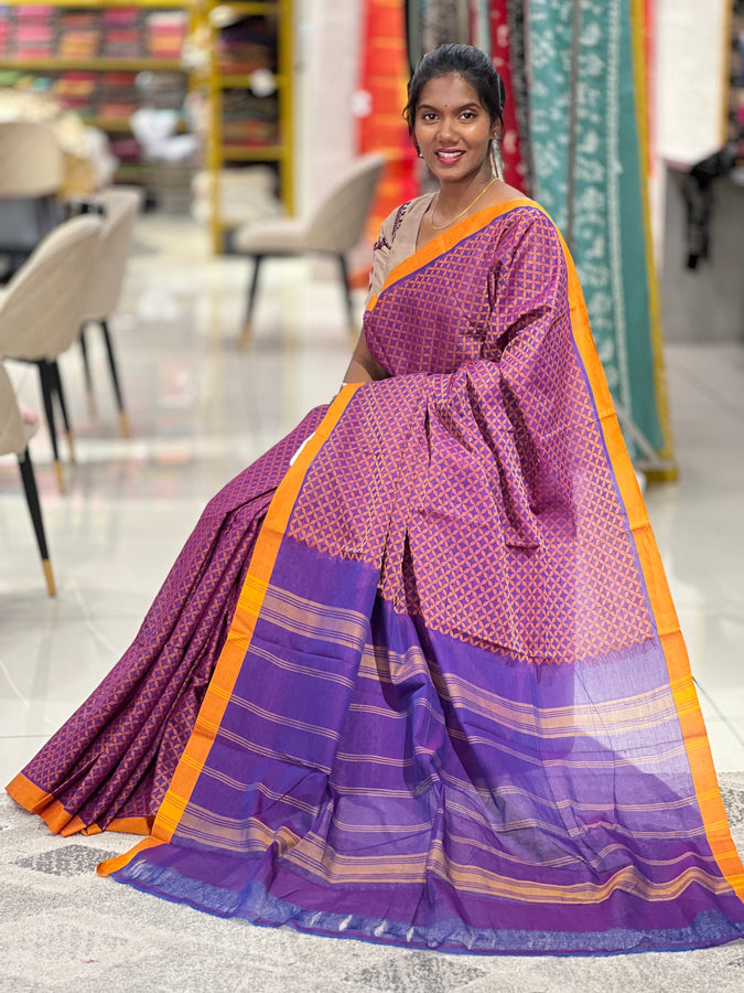 Jacquard ﻿weaved Kanchi Cotton Sarees  | VR203
