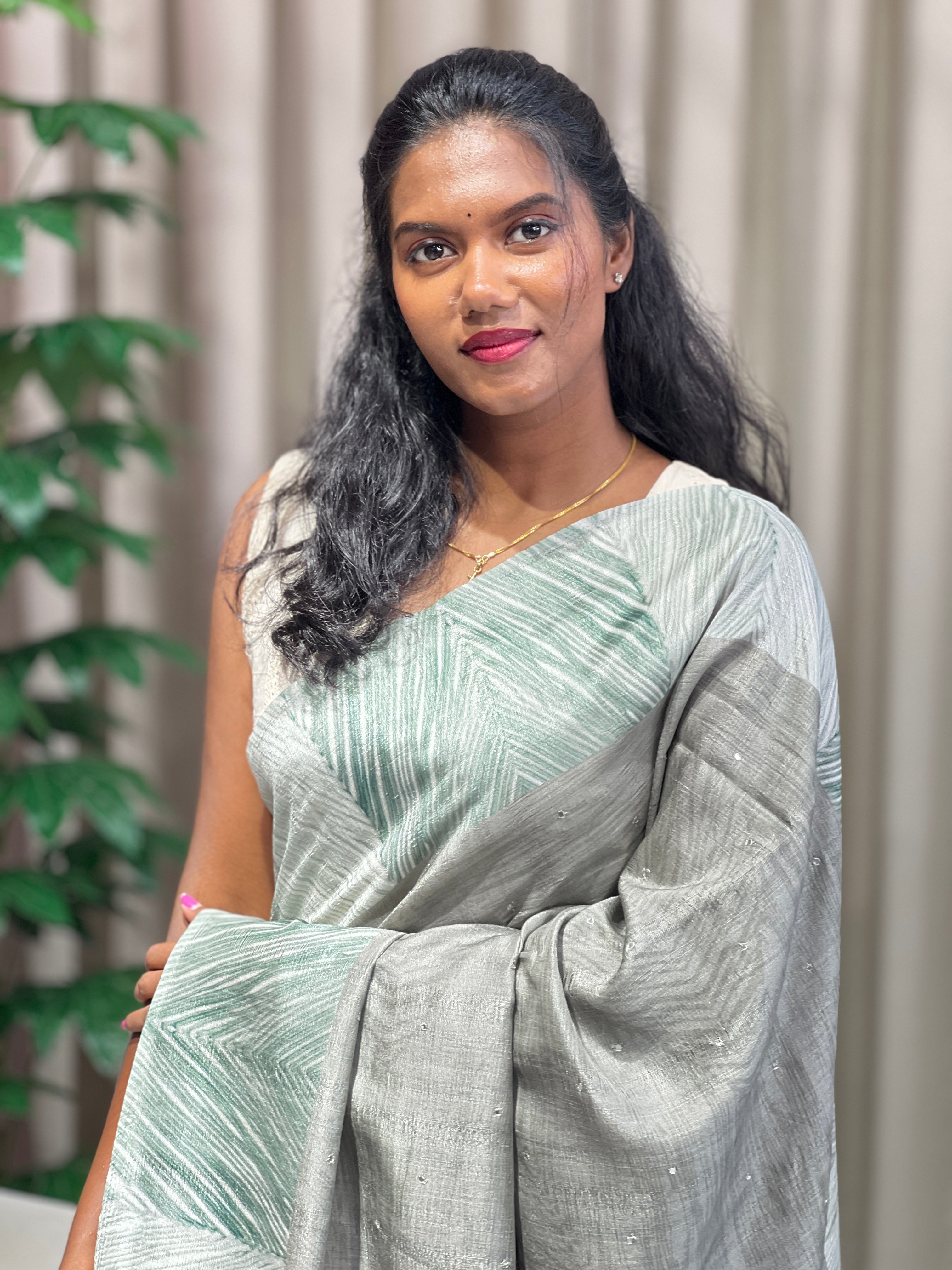 Printed Semi Tussar Saree | SSN442