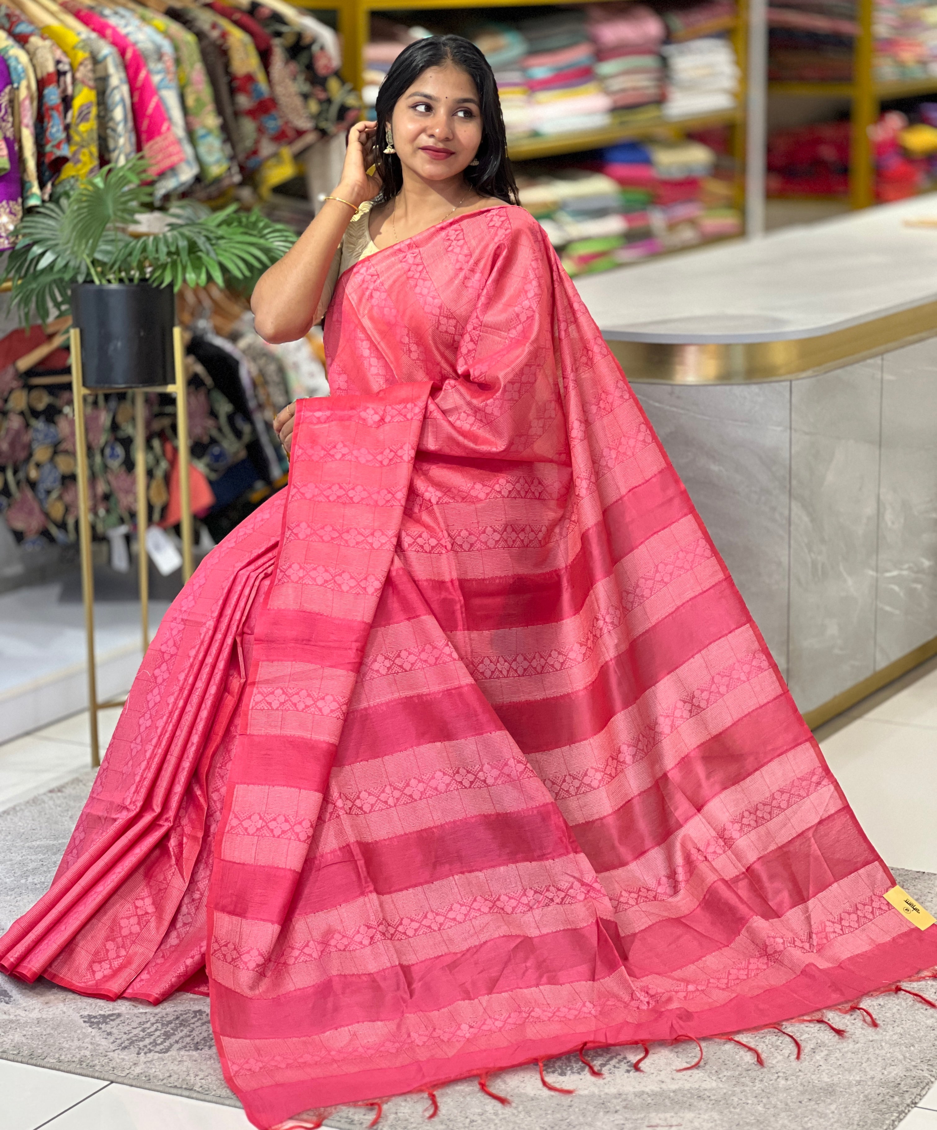Thread Weaving Semi Tussar Saree | PNS225