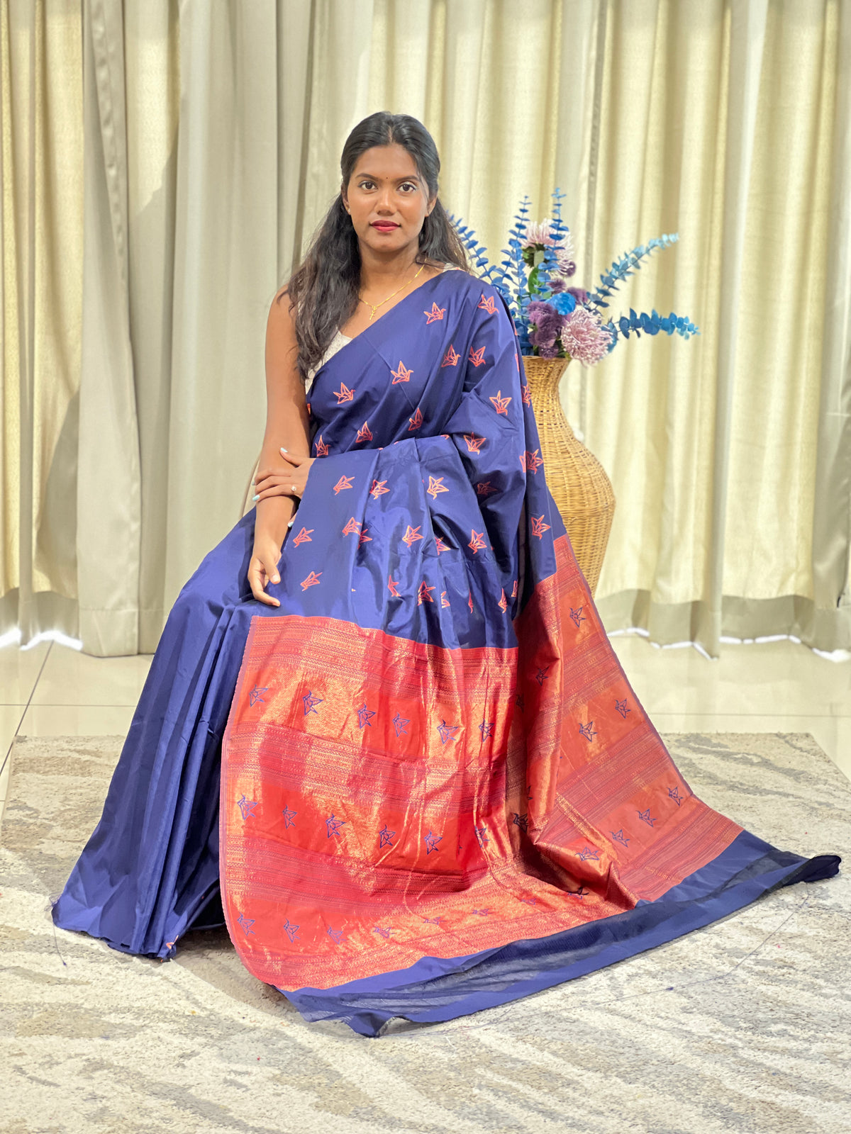 Geometric Pattern Semi Silk Saree | AHD1921