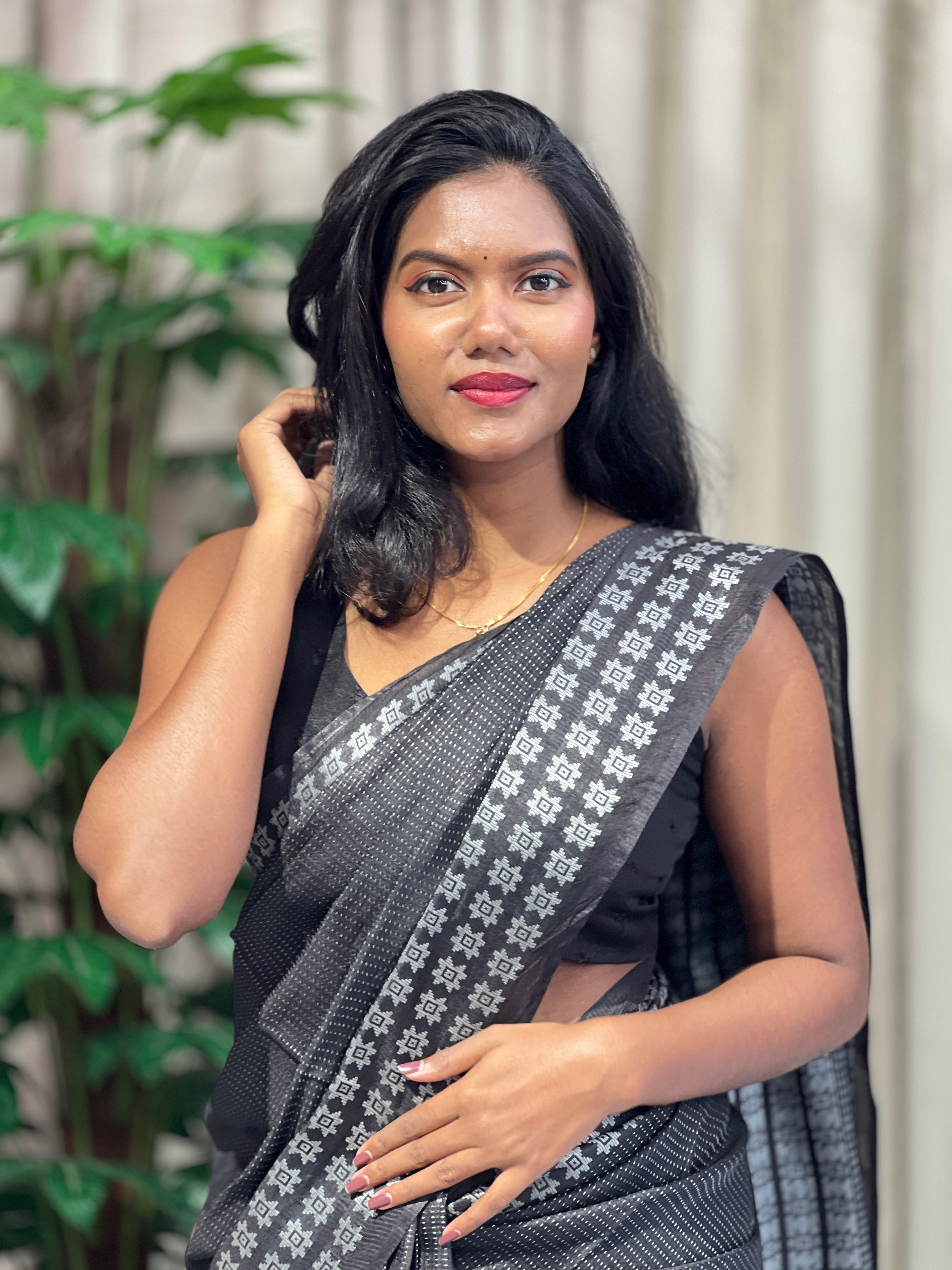 Thread Woven Floral Patterned Semi Tussar Saree | ACT1765