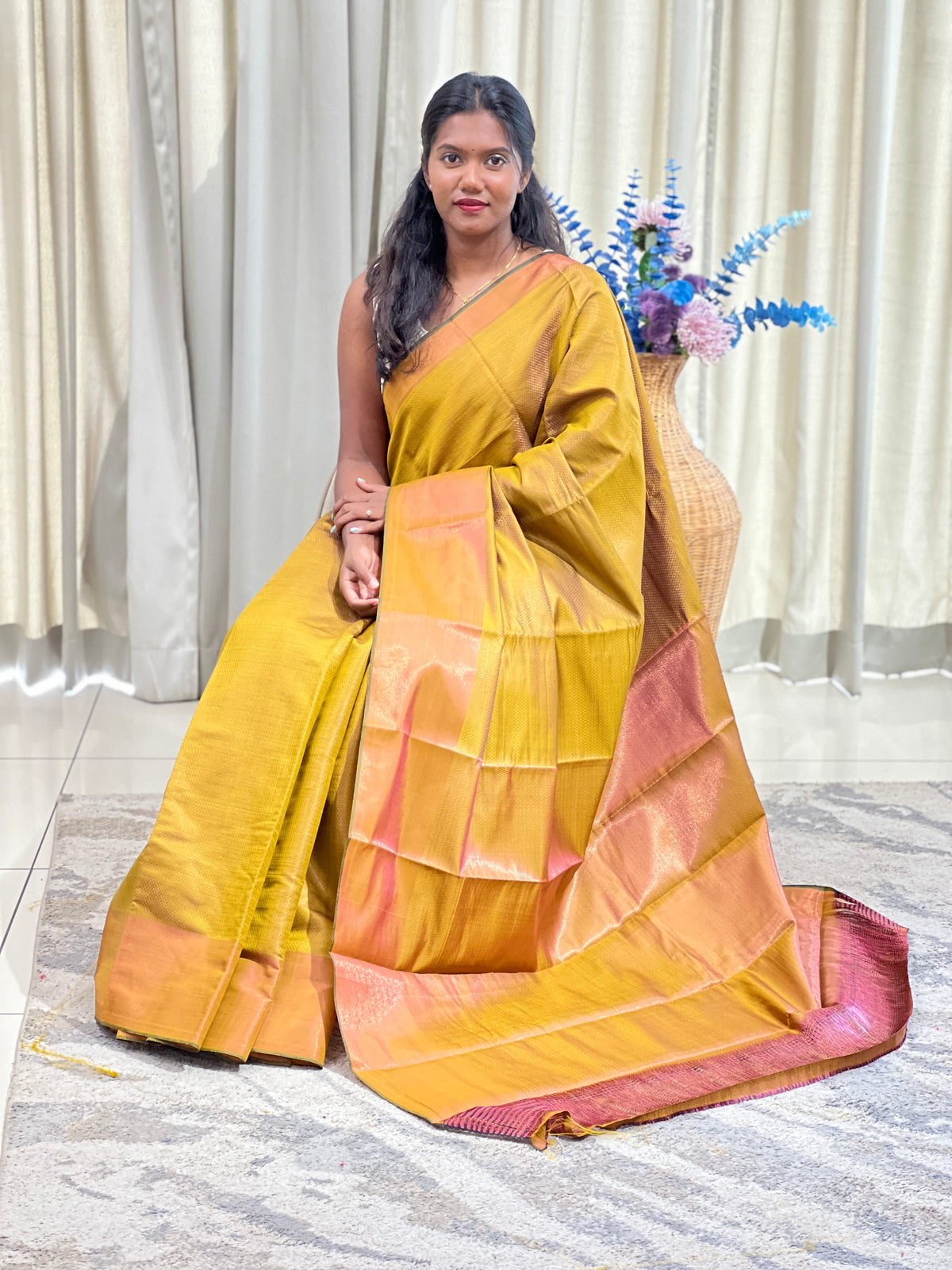 Diagonal Pattern Semi Silk Saree | AHD1933