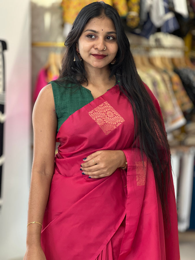 Zari Woven Floral Detailed Semi Silk Saree | KKP119