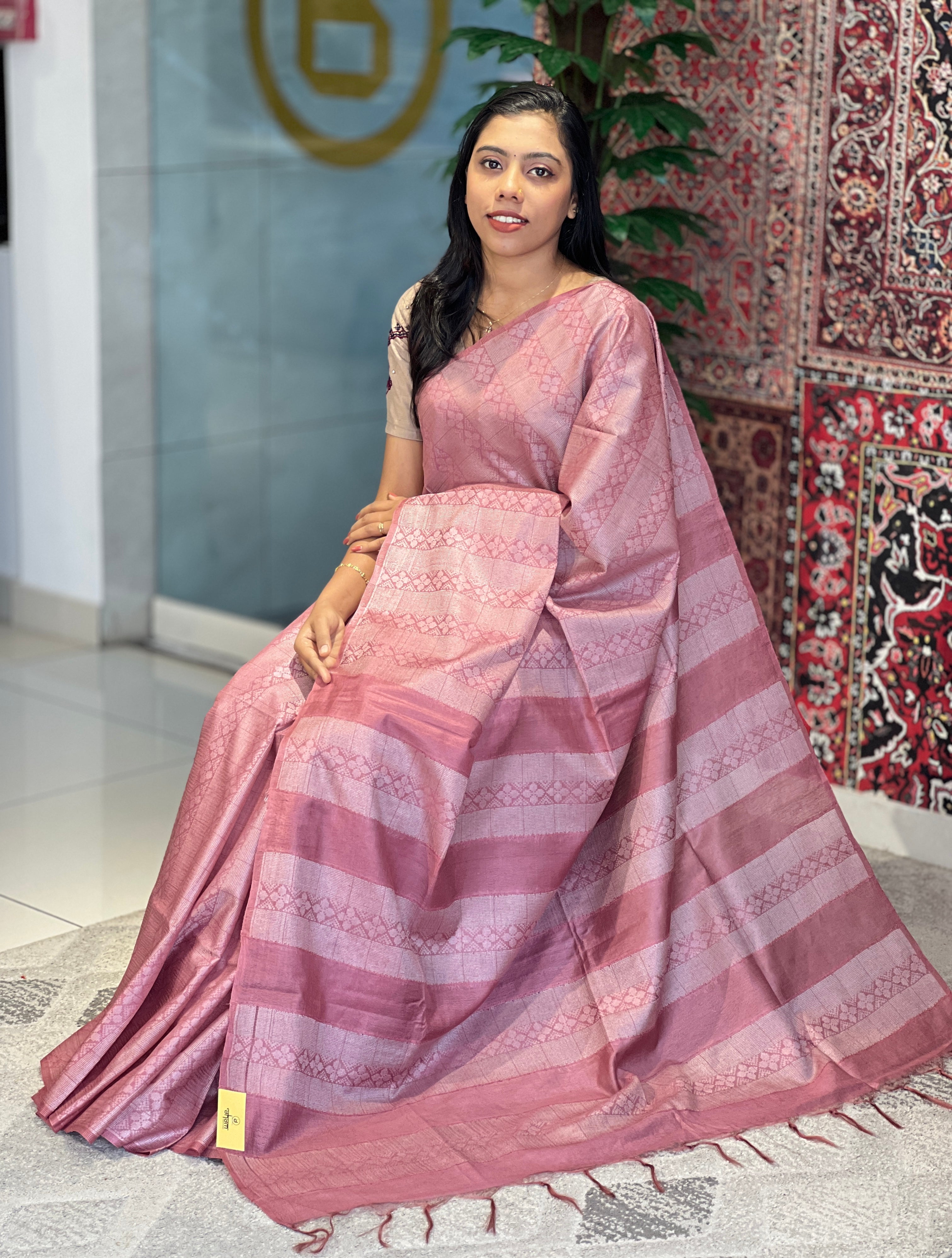 Thread Weaving Semi Tussar Saree | PNS231