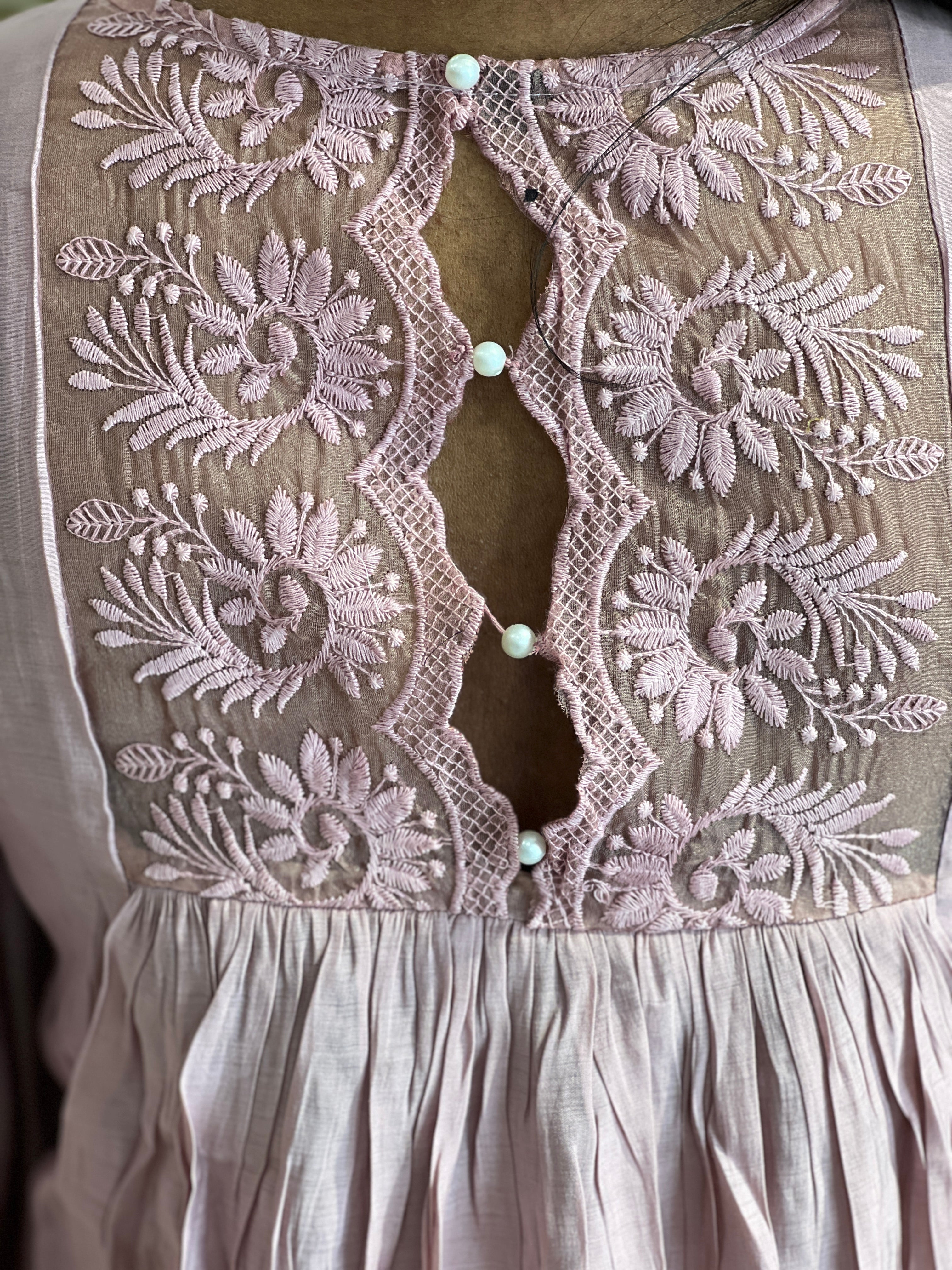 Sequins Detailed Mul Chanderi Kurta Set | ARF104