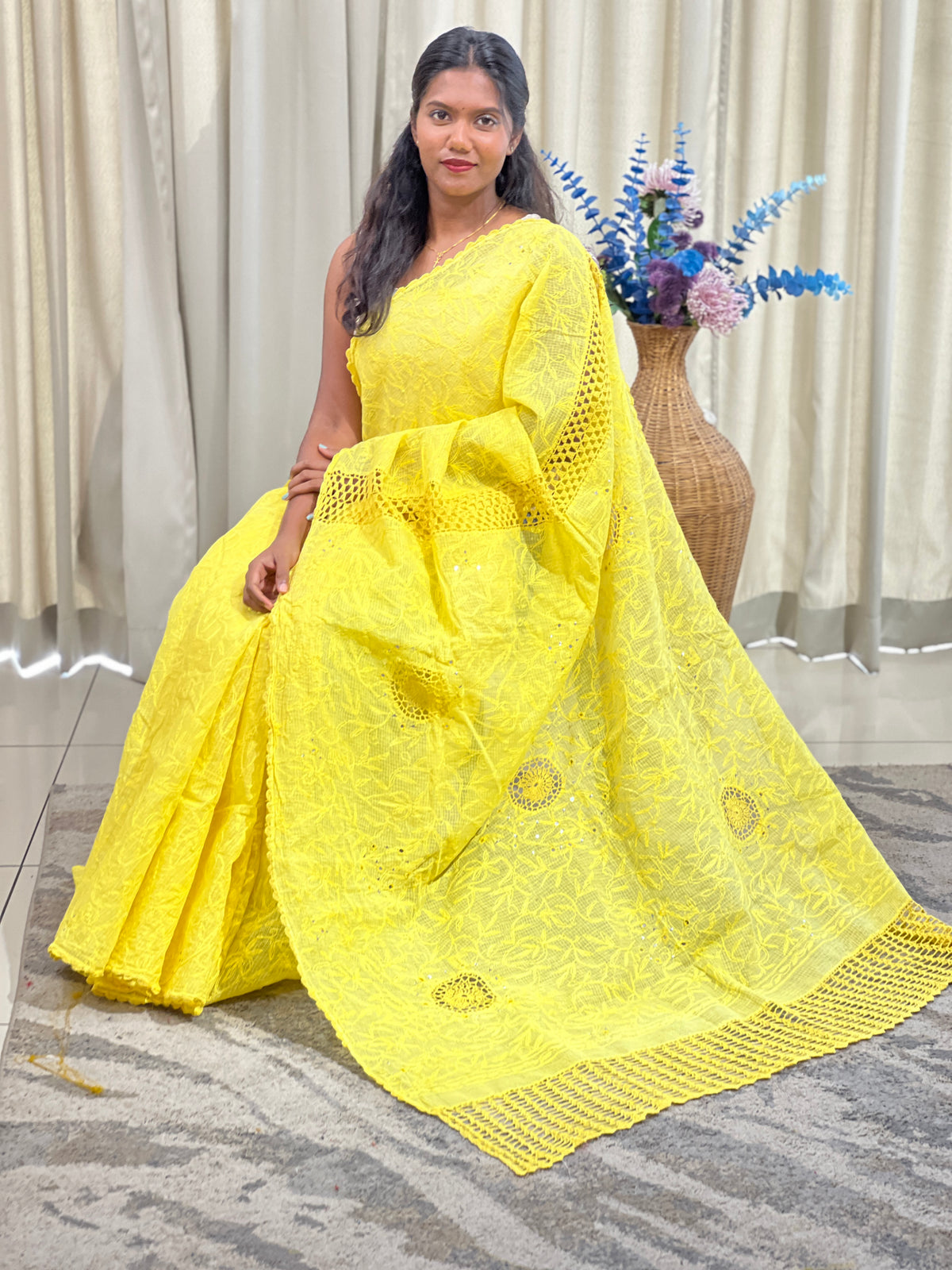Embroidered Tepchi Kota Saree | AHD1943