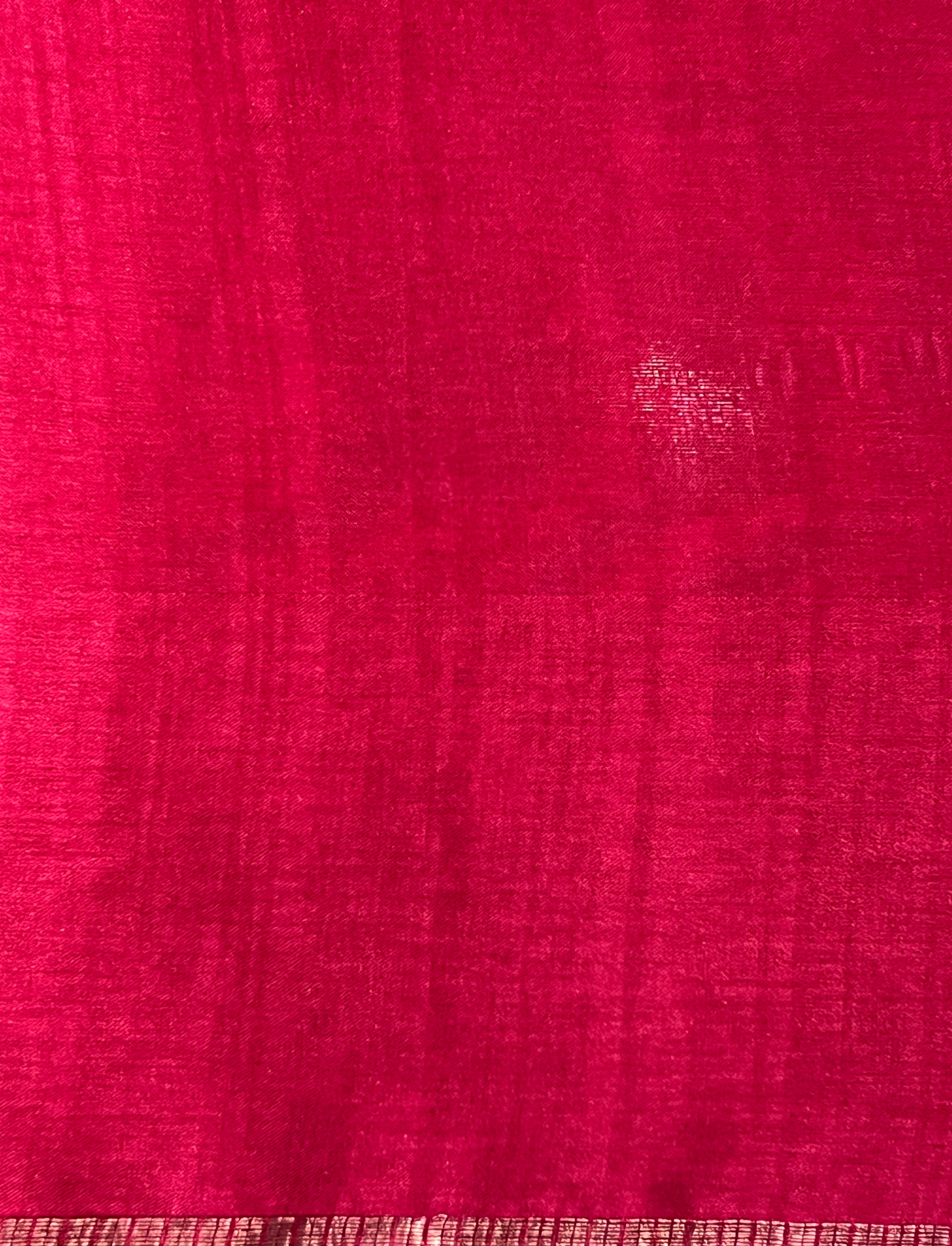 Check Weaving Floral Patterned Semi Tussar Saree | SUN748