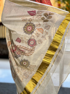 Digital Printed Kalamkari Inspired Tissue Saree | KAC211