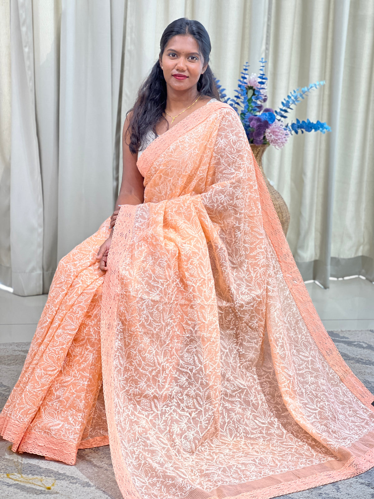 Embroidered Tepchi Kota Saree | AHD1945
