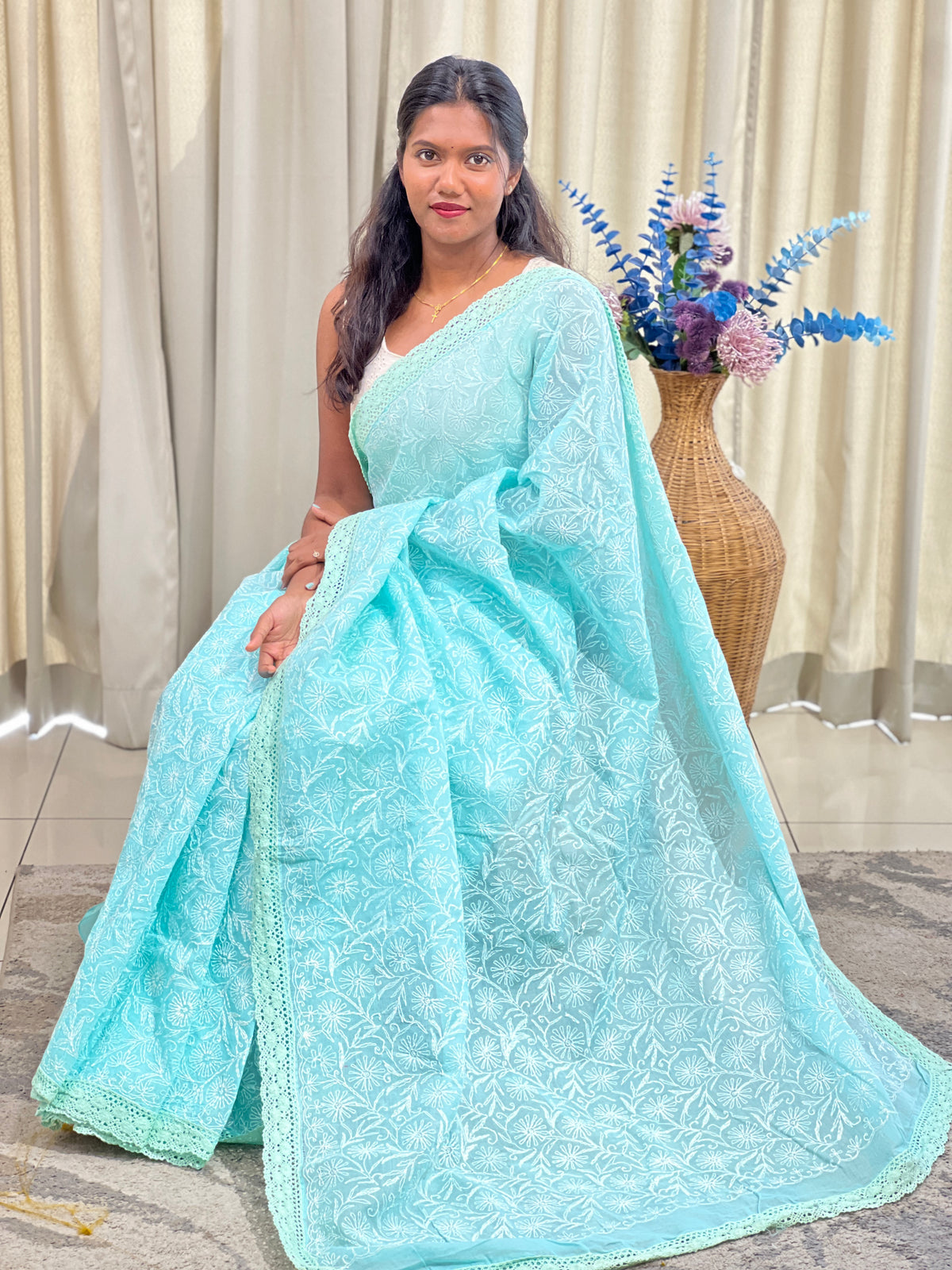Embroidered Tepchi Kota Saree  | AHD1944