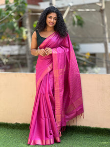 Zari Woven Bhagalpuri Linen Saree | SK303