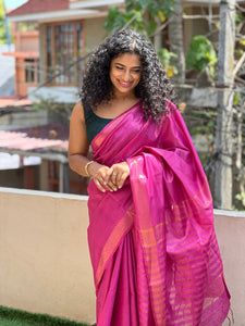 Zari Woven Bhagalpuri Linen Saree | SK303