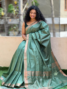 Zari Woven Bhagalpuri Linen Saree | SK303