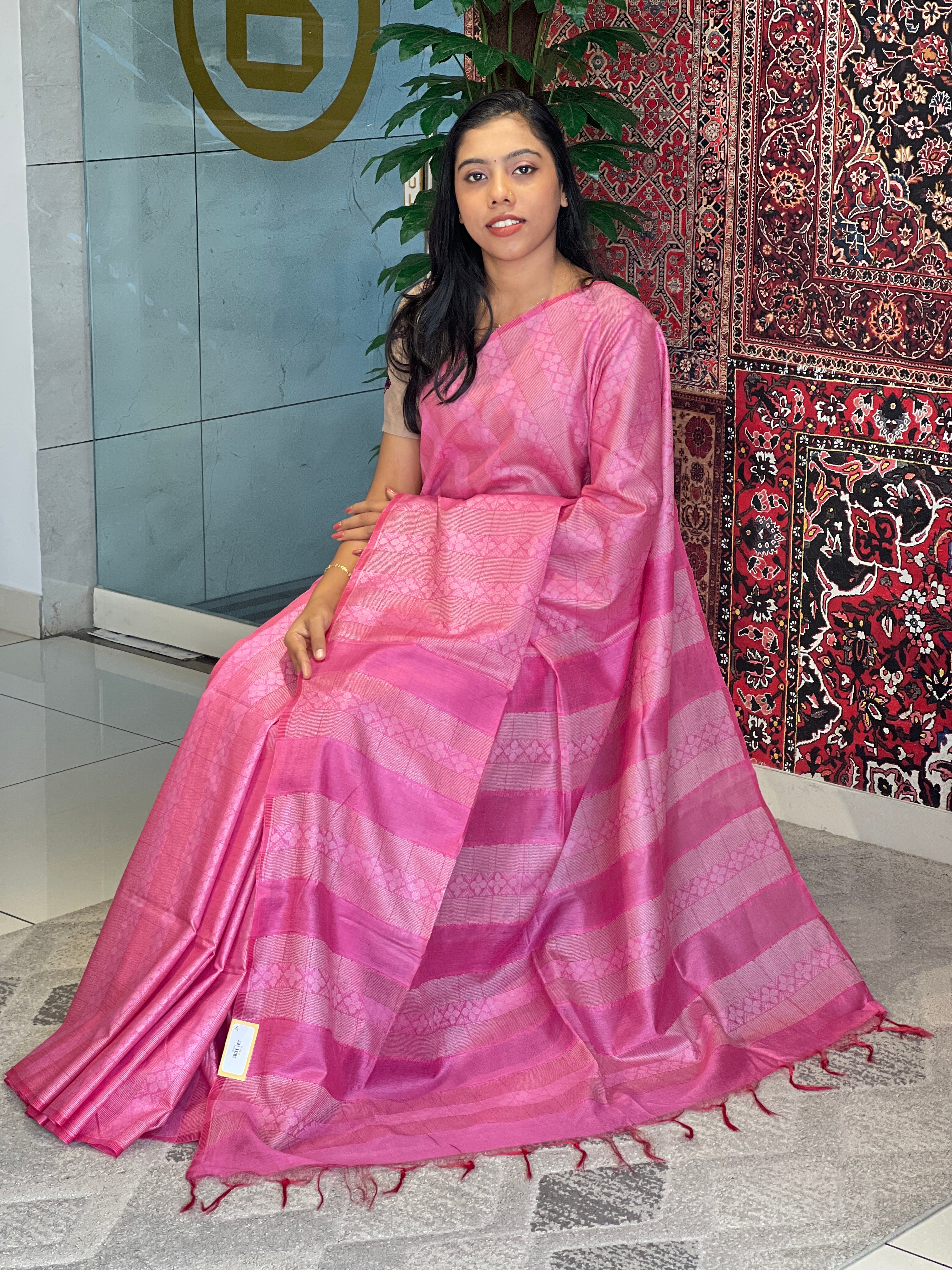 Thread Weaving Semi Tussar Saree | PNS228