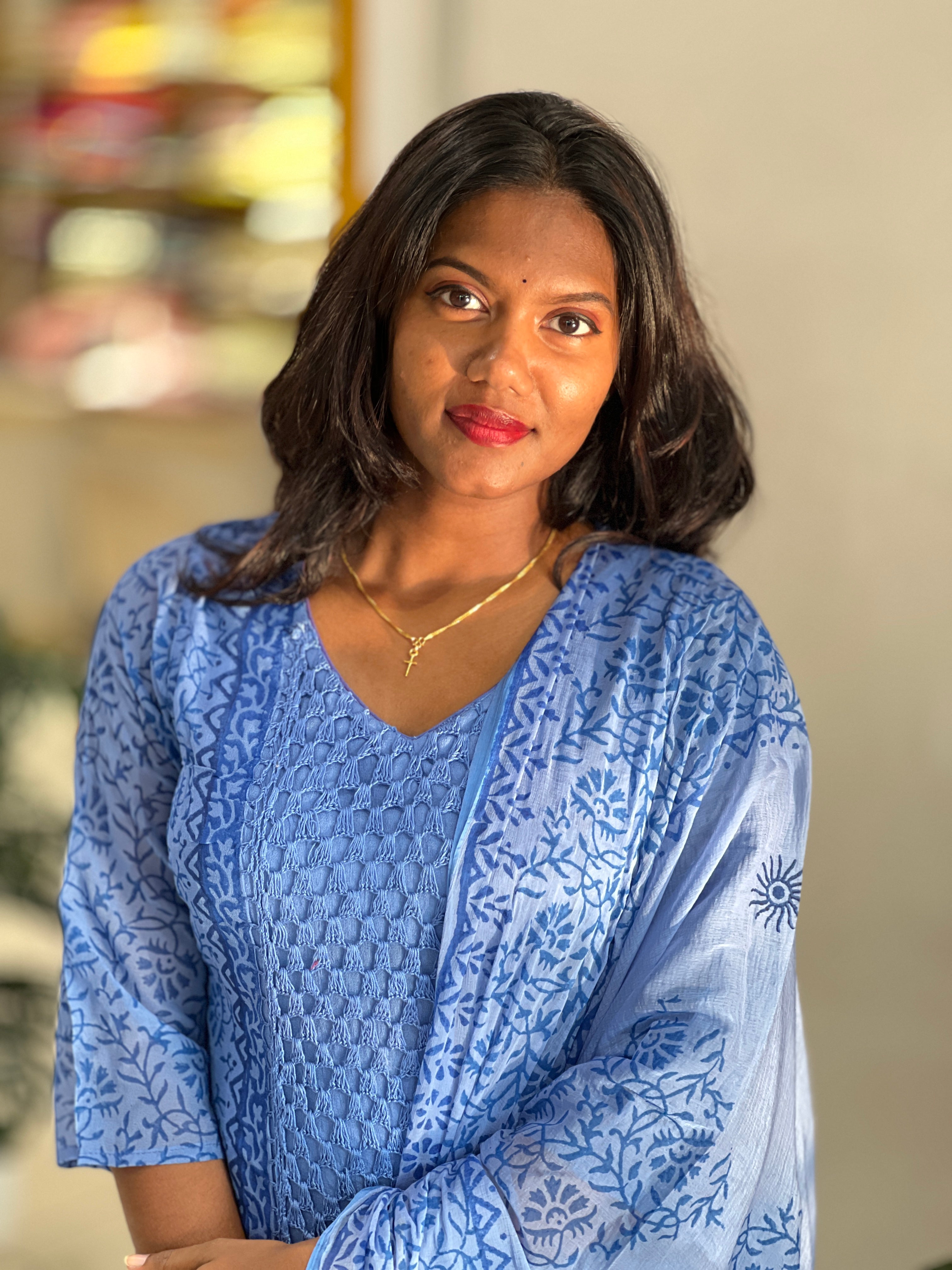 Block Printed Georgette Kurta Set |SLM174