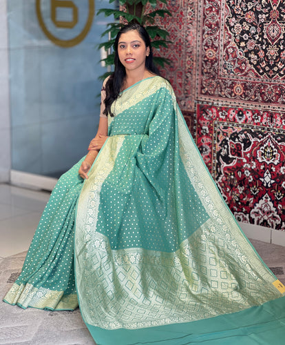 Scattered Polka Butta Detailed Banarasi Silk Saree | FC181