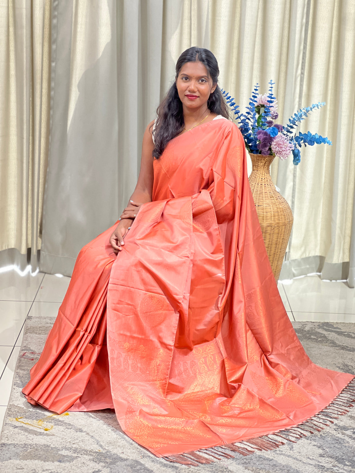 Circular Motifs Semi Silk Saree | AHD1939