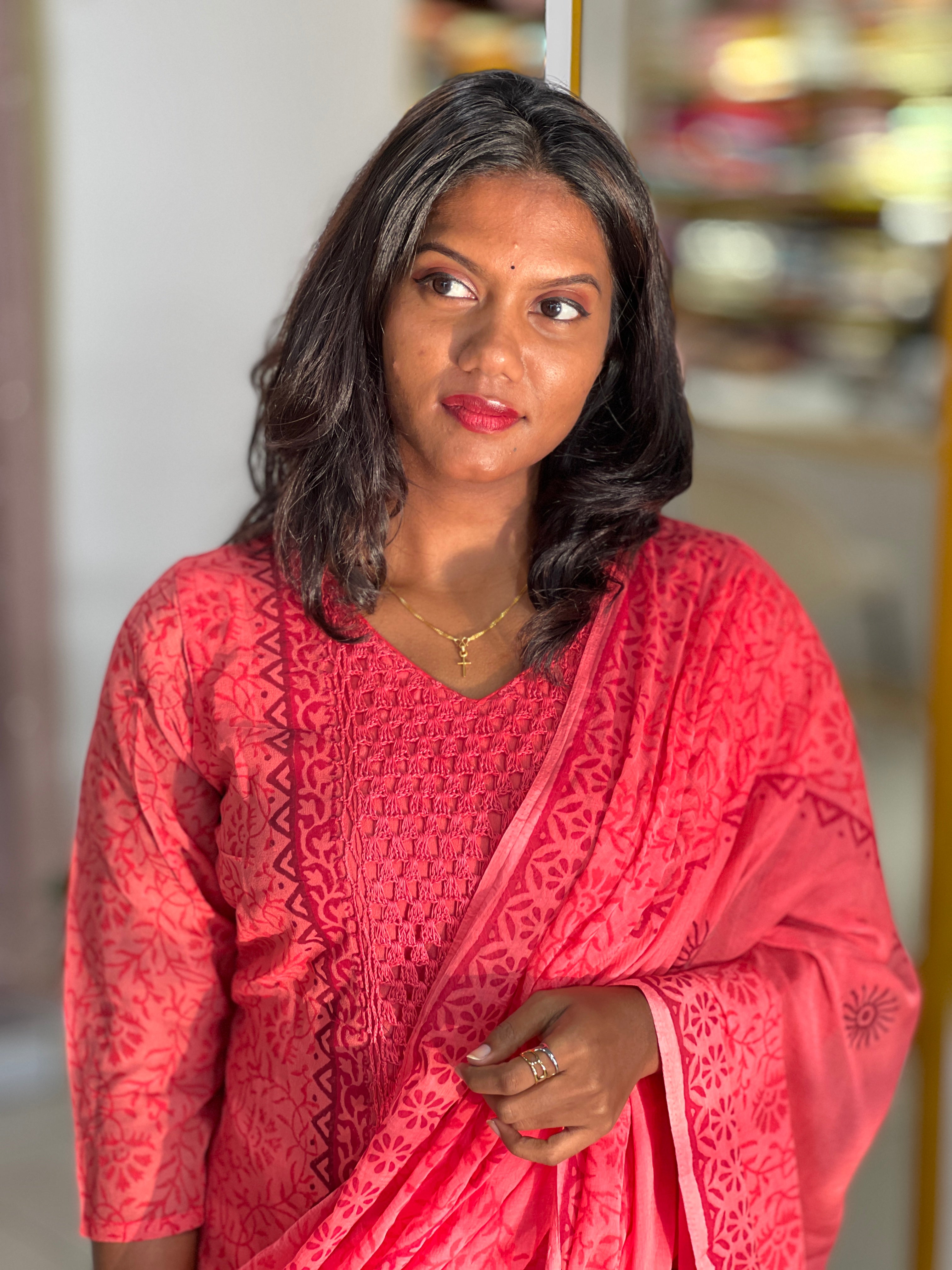 Block Printed Georgette Kurta Set |SLM177