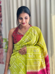 Printed Tussar Finish Saree | US217