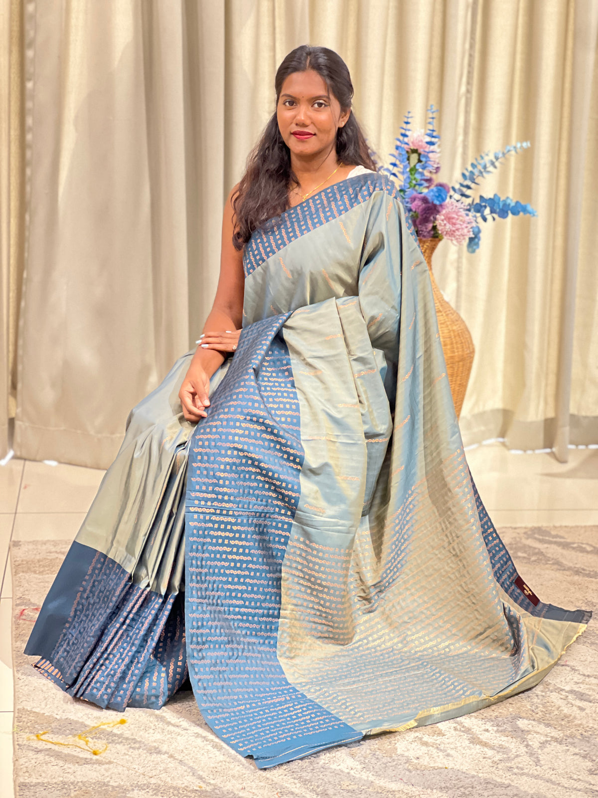 Geometric Pattern Semi Silk Saree | AHD1931