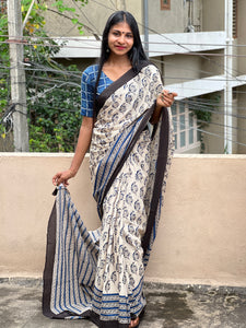 Floral Printed Cotton Saree | JKL191