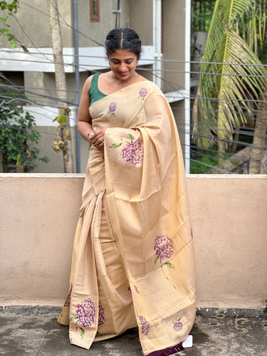 Floral Design Digital Printed Tissue Saree | GAT219