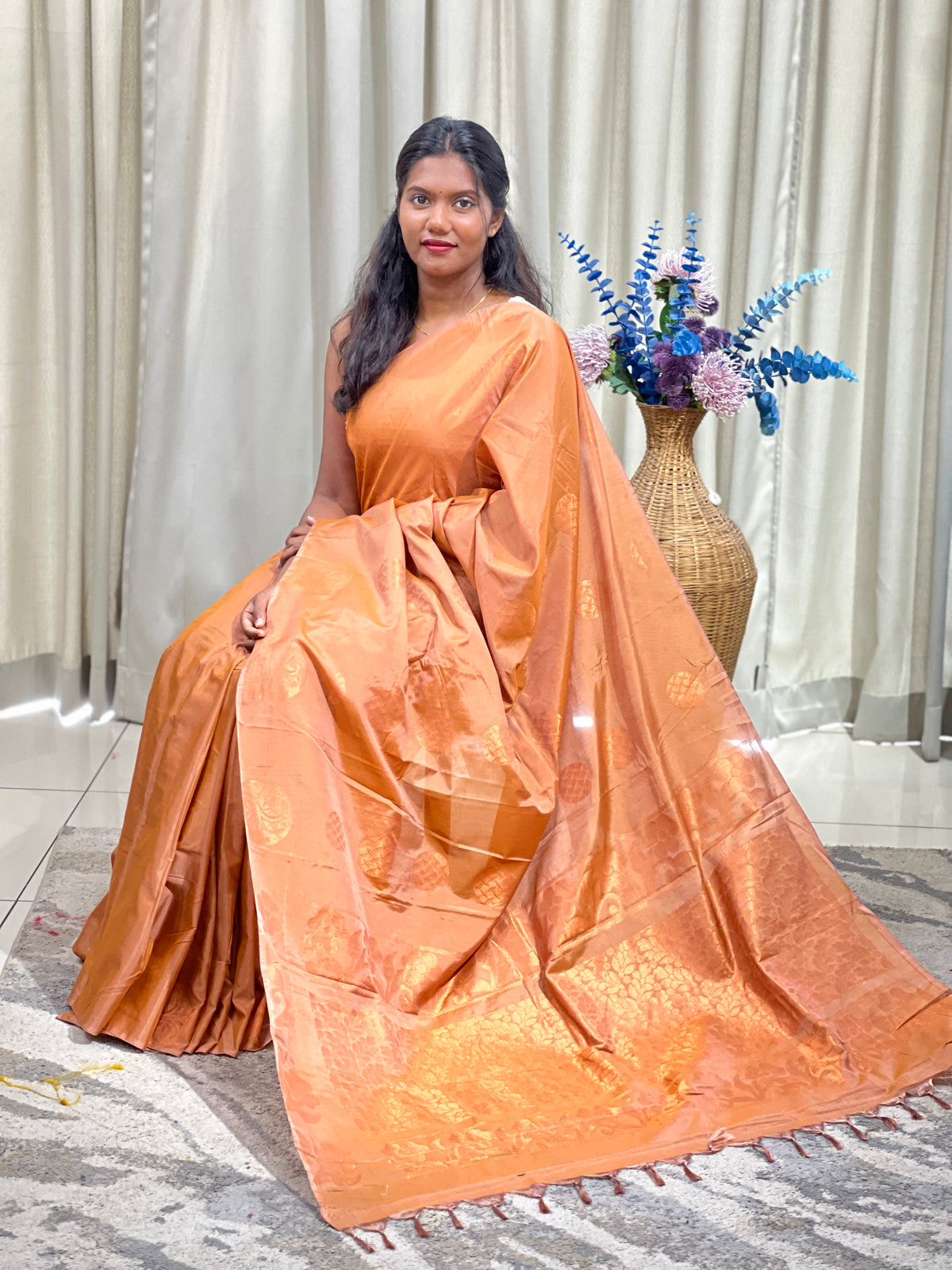 Circular Motifs Semi Silk Saree | AHD1927
