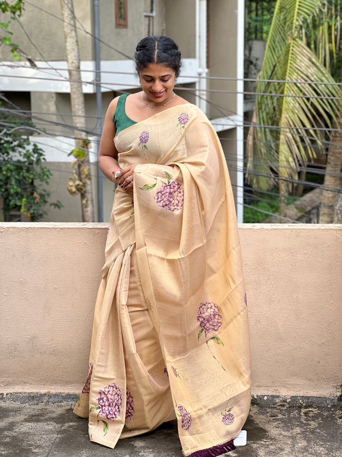 Floral Design Digital Printed Tissue Saree | GAT219