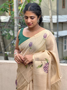 Floral Design Digital Printed Tissue Saree | GAT219