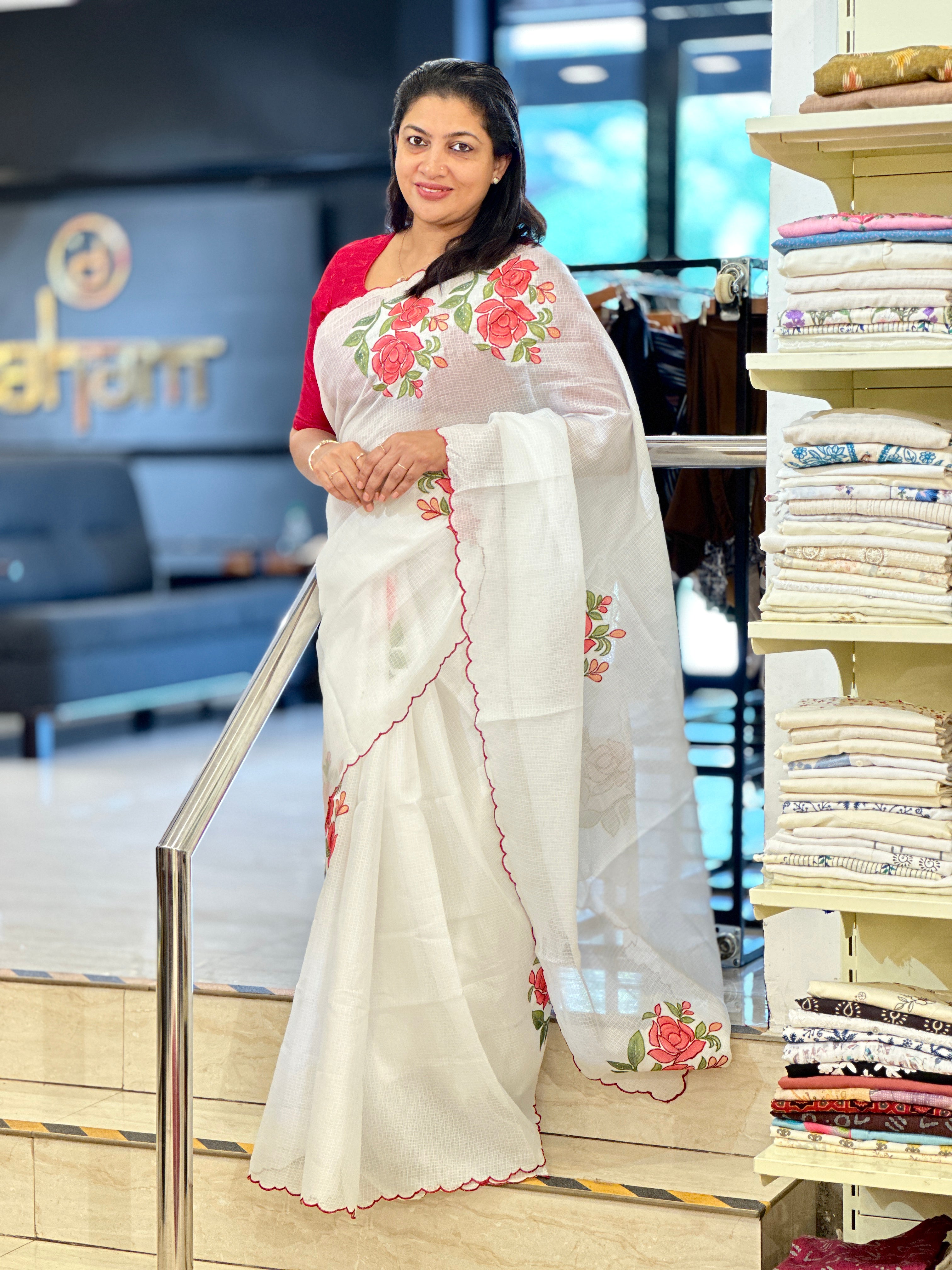 Floral Digital Printed Silky Kota Saree | HT307