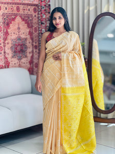 Printed Tussar Finish Saree | US216